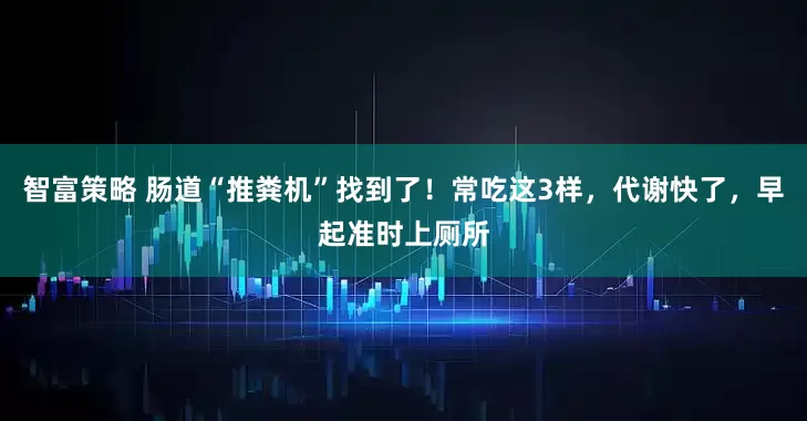 智富策略 肠道“推粪机”找到了！常吃这3样，代谢快了，早起准时上厕所